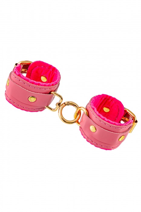 Розовые двуслойные кожаные оковы - Pecado - купить с доставкой в Ярославле