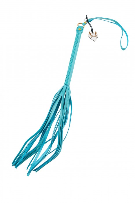 Голубая кожаная плеть - 50 см. - Pecado - купить с доставкой в Ярославле