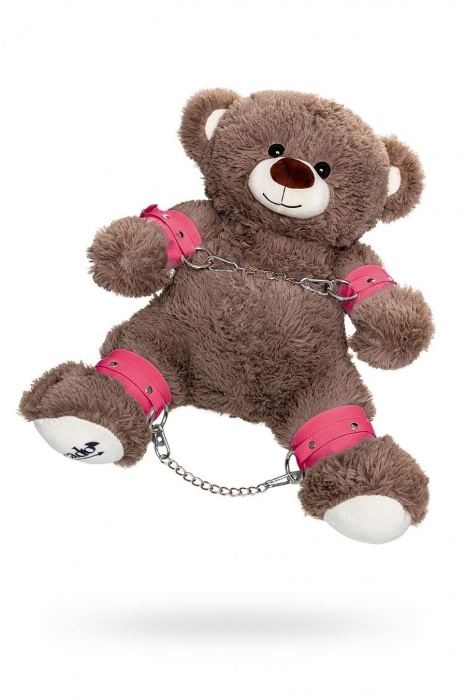 Бондажный набор: бурый мишка с розовыми оковами и наручниками - Pecado - купить с доставкой в Ярославле