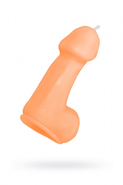 Оранжевая свеча в форме пениса - 47 гр. - Pecado - купить с доставкой в Ярославле