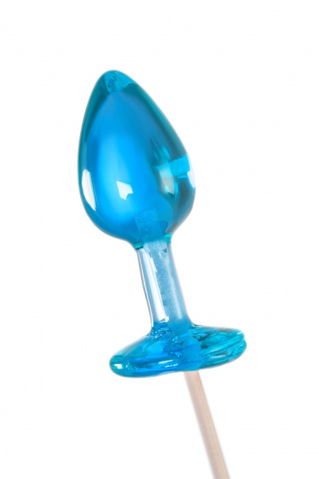 Голубой леденец в форме анальной пробки со вкусом блю кюрасао - 29 гр. - Sosuчki - купить с доставкой в Ярославле