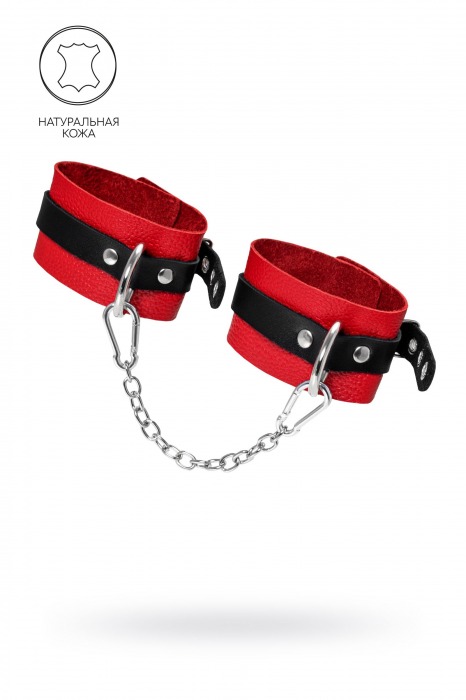 Красно-черные мягкие оковы с одним ремешком и люверсами - Pecado - купить с доставкой в Ярославле