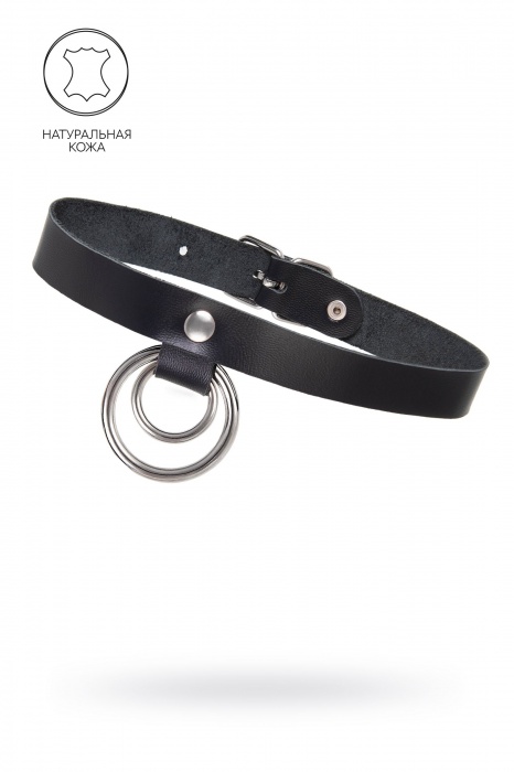 Черный чокер-ошейник с кольцом в кольце - Pecado - купить с доставкой в Ярославле