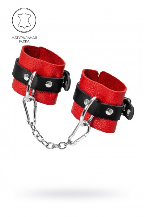 Красно-черные мягкие наручники с одним ремешком с люверсами - Pecado - купить с доставкой в Ярославле