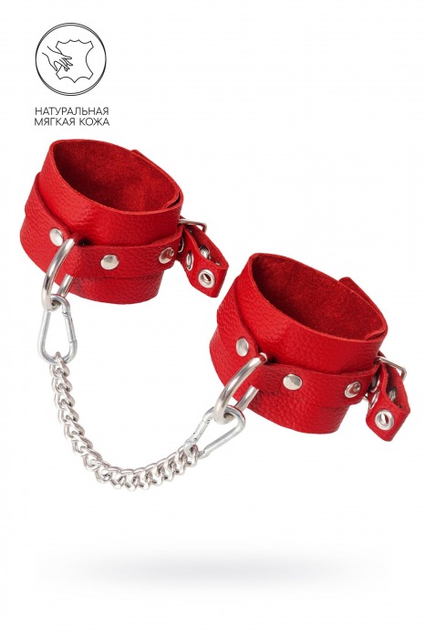 Красные мягкие кожаные оковы с люверсами - Pecado - купить с доставкой в Ярославле