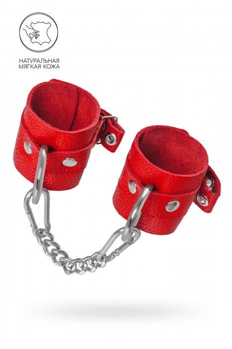 Красные мягкие кожаные наручники с люверсами - Pecado - купить с доставкой в Ярославле
