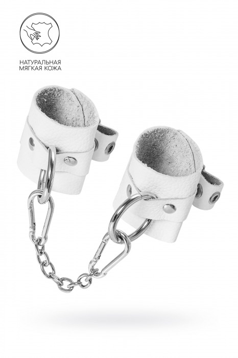 Белые мягкие кожаные наручники с люверсами - Pecado - купить с доставкой в Ярославле