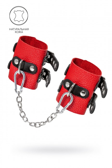 Красно-черные мягкие наручники с двумя ремешками с люверсами - Pecado - купить с доставкой в Ярославле