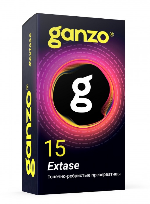 Презервативы анатомической формы с точечной и ребристой структурой Ganzo Extase - 15 шт. - Ganzo - купить с доставкой в Ярославле