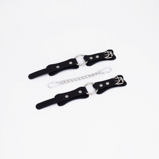 Черные кожаные наручники с кольцом - Crazy Handmade - купить с доставкой в Ярославле