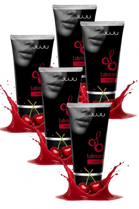 Набор из 5 съедобных лубрикантов JUJU со вкусом вишни - JuJu - купить с доставкой в Ярославле