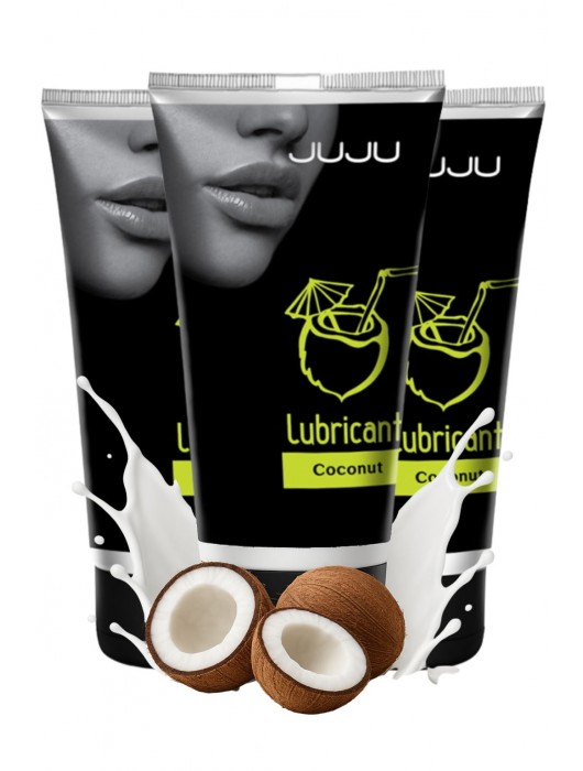 Набор из 3 съедобных лубрикантов JUJU со вкусом кокоса - JuJu - купить с доставкой в Ярославле