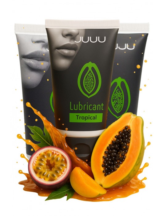 Набор из 3 съедобных лубрикантов JUJU со вкусом тропических фруктов - JuJu - купить с доставкой в Ярославле