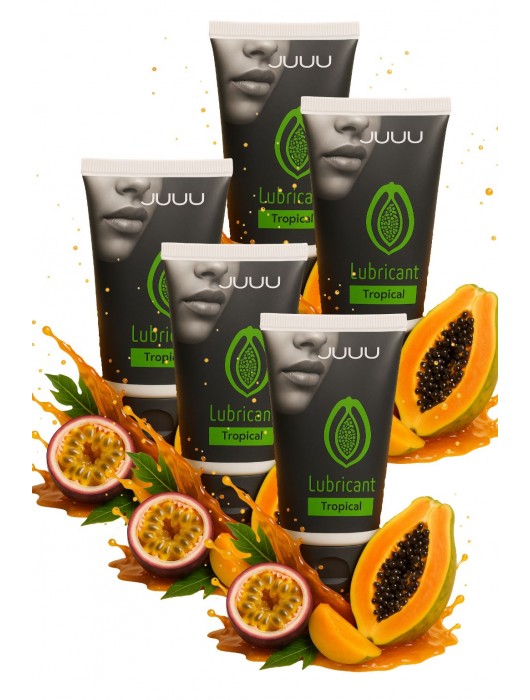 Набор из 5 съедобных лубрикантов JUJU со вкусом тропических фруктов - JuJu - купить с доставкой в Ярославле