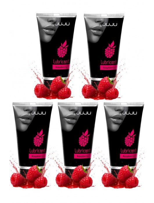 Набор из 5 съедобных лубрикантов JUJU со вкусом малины - JuJu - купить с доставкой в Ярославле