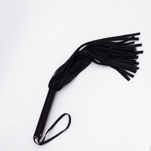 Черный кожаный флоггер - 45 см. - Crazy Handmade - купить с доставкой в Ярославле