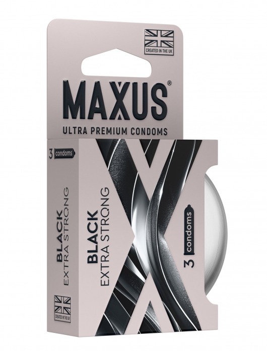 Черные утолщенные презервативы MAXUS Extra Strong с железным кейсом - 3 шт. - Maxus - купить с доставкой в Ярославле