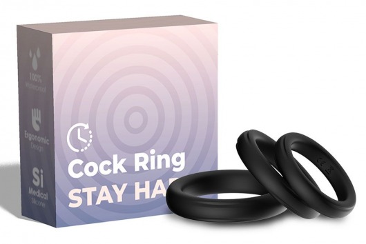 Набор из 3 черных эрекционных колец Stay Hard - Boys of Toys - в Ярославле купить с доставкой