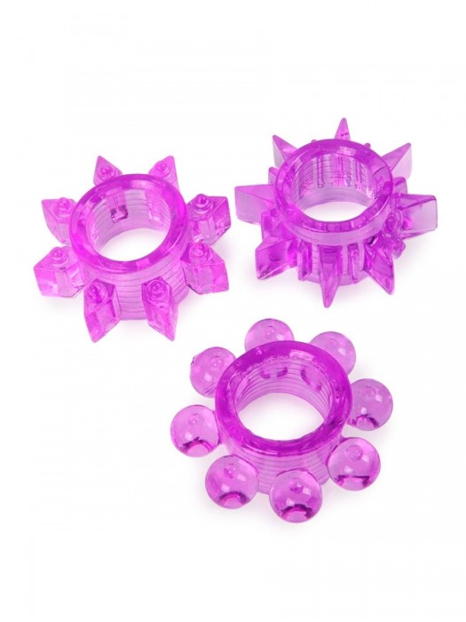 Набор из 3 лиловых эрекционных колец различной формы - Erowoman-Eroman - в Ярославле купить с доставкой