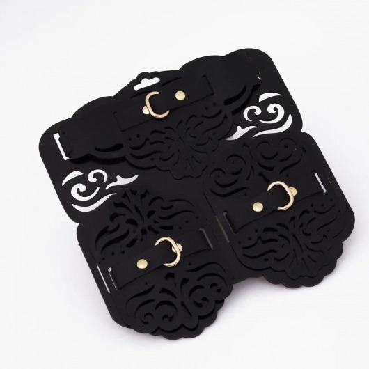 Фигурный набор для БДСМ-игр с узорами и золотистой фурнитурой - Crazy Handmade - купить с доставкой в Ярославле