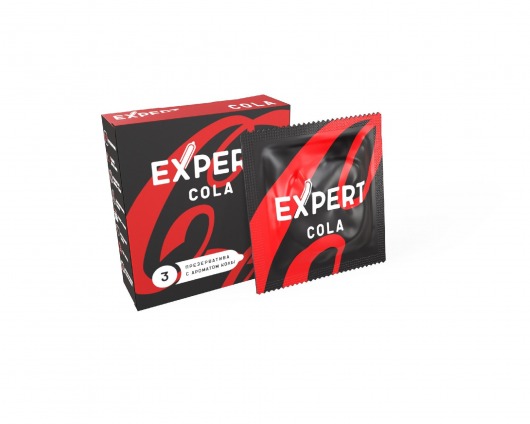 Презервативы с ароматом колы Expert Cola - 3 шт. - Expert - купить с доставкой в Ярославле