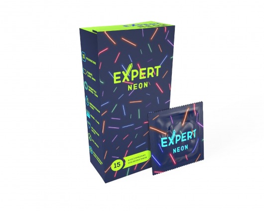 Светящиеся в темноте презервативы Expert Neon - 15 шт. - Expert - купить с доставкой в Ярославле