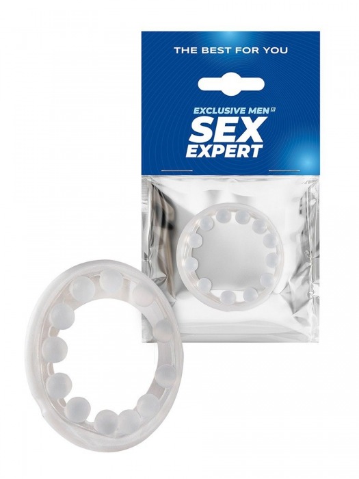 Эрекционное кольцо со стимулирующими шариками на поверхности - Sex Expert - в Ярославле купить с доставкой