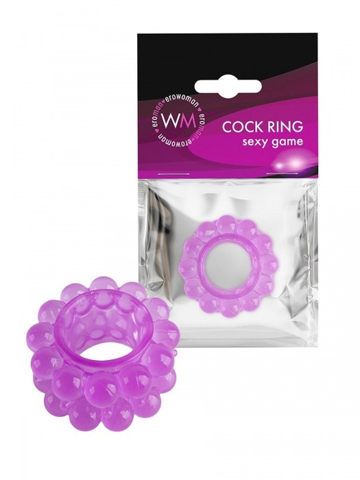 Лиловое эрекционное кольцо с 2 рядами стимулирующих шариков - Erowoman-Eroman - в Ярославле купить с доставкой