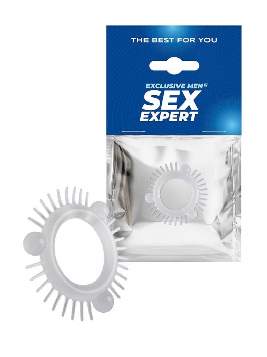 Эластичное эрекционное кольцо с 3 шариками и шипами - Sex Expert - в Ярославле купить с доставкой