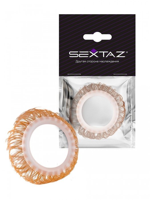 Эрекционное кольцо с бежевыми «ресничками» - Sextaz - в Ярославле купить с доставкой