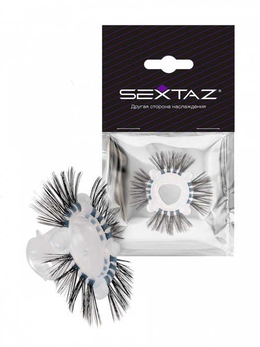 Эластичное эрекционное кольцо с черными «ресничками» - Sextaz - в Ярославле купить с доставкой