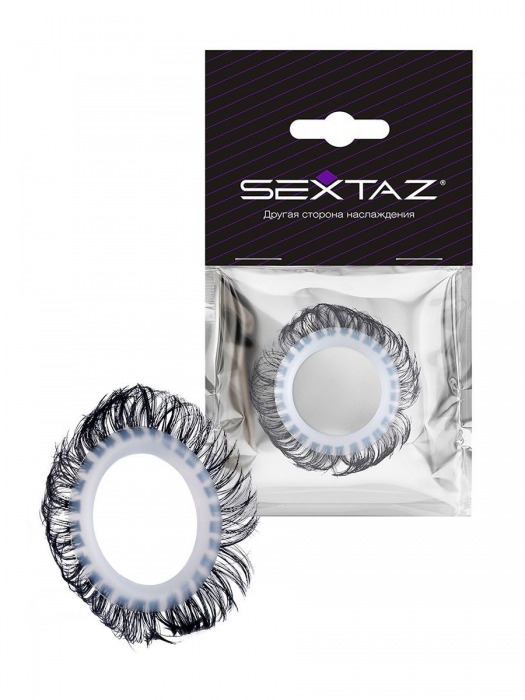 Эластичное эрекционное колечко с черными «ресничками» - Sextaz - в Ярославле купить с доставкой
