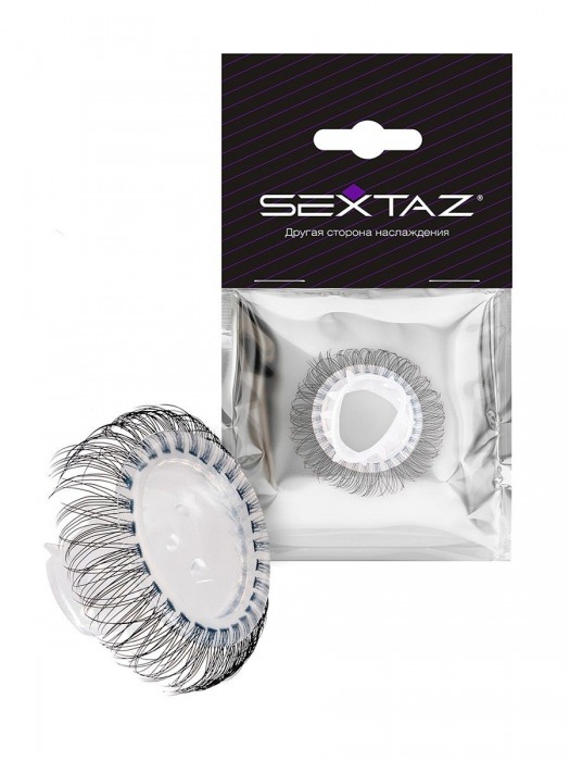 Эластичное эрекционное кольцо с длинными черными «ресничками» - Sextaz - в Ярославле купить с доставкой