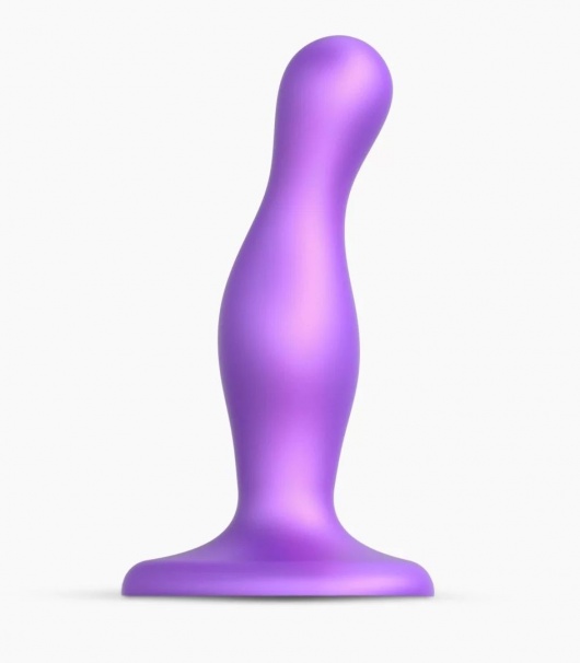Фиолетовая насадка Strap-On-Me Dildo Plug Curvy size S - Strap-on-me - купить с доставкой в Ярославле