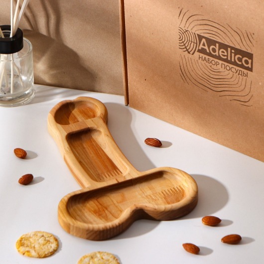 Деревянное блюдо для подачи в форме члена (25 х 16,5 х 1,7 см) - Сима-Ленд - купить с доставкой в Ярославле