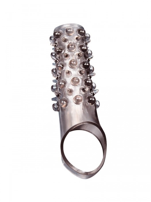 Дымчатая насадка на пенис с шипами и выпуклостями - 12 см. - Sex Expert - в Ярославле купить с доставкой