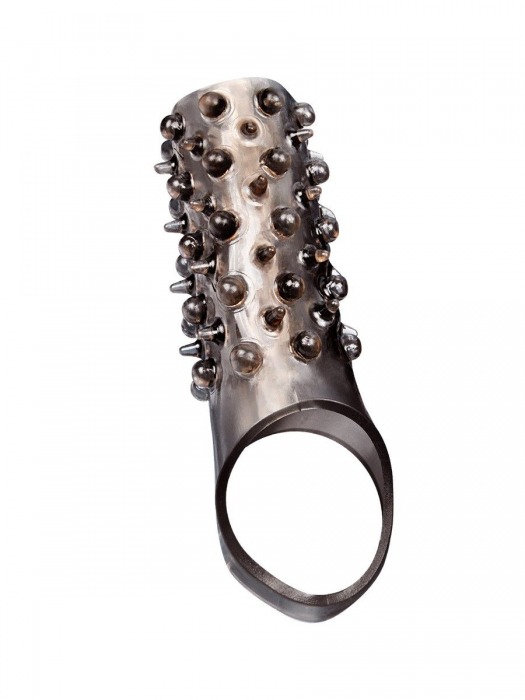 Дымчатая насадка на пенис с шипами и выпуклостями - 12,5 см. - Sex Expert - в Ярославле купить с доставкой