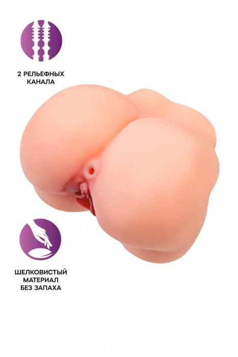 Реалистичный мастурбатор в форме попки с 2 любовными входами - No Name - в Ярославле купить с доставкой