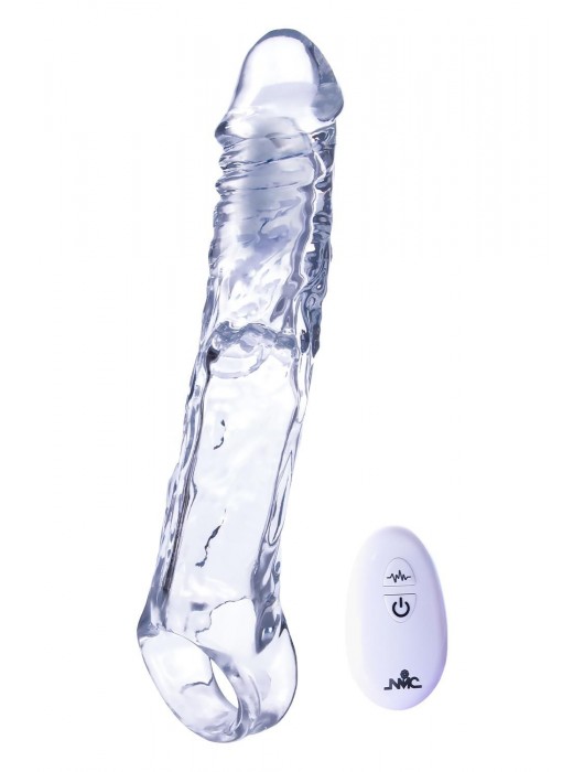 Прозрачная насадка-удлинитель Length Enhancer With Bullet с подхватом - 22,3 см. - NMC - в Ярославле купить с доставкой