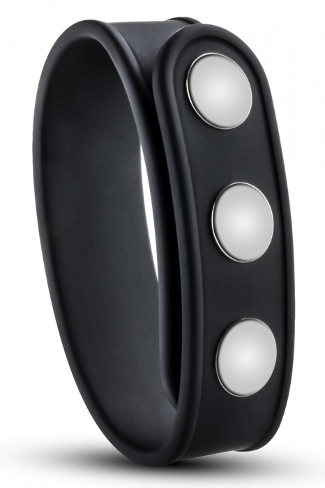 Черное эрекционное кольцо на кнопках - Blush Novelties - в Ярославле купить с доставкой