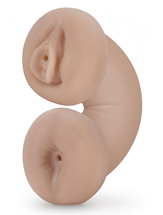 Телесный люминесцентный двусторонний мастурбатор Tasha - Blush Novelties - в Ярославле купить с доставкой