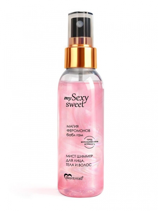 Мист для лица, тела и волос Sexy Sweet с ароматом бабл-гам, шиммером и феромонами - 95 мл. -  - Магазин феромонов в Ярославле