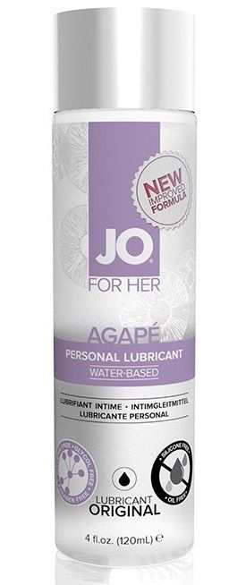 Женский лубрикант на водной основе JO AGAPE LUBRICANT ORIGINAL - 120 мл. - System JO - купить с доставкой в Ярославле