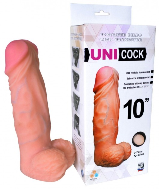Фаллическая насадка Харнесс UNICOCK 10  - 25 см. - LOVETOY (А-Полимер) - купить с доставкой в Ярославле