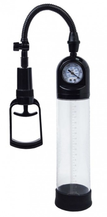 Чёрная вакуумная помпа A-toys с манометром и прозрачной колбой - A-toys - в Ярославле купить с доставкой