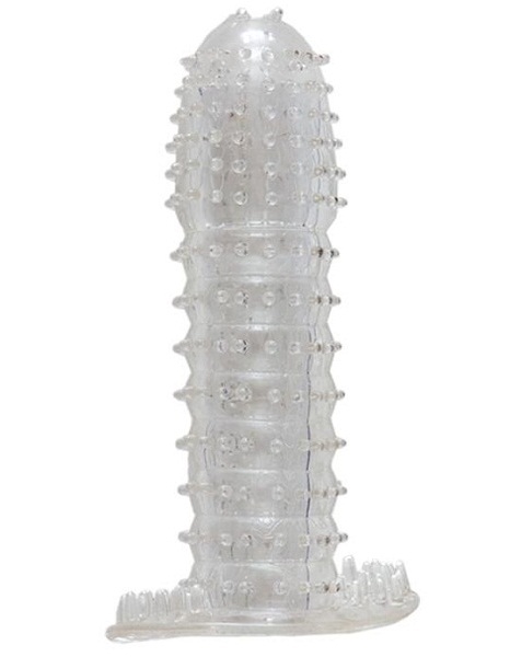 Гелевая прозрачная насадка c шипами - 12 см. - Toyfa Basic - в Ярославле купить с доставкой