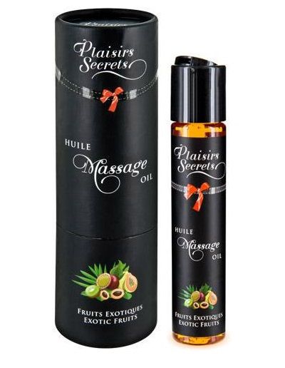 Массажное масло с ароматом экзотических фруктов Huile de Massage Gourmande Fruits Exotiques - 59 мл. - Plaisir Secret - купить с доставкой в Ярославле