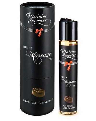 Массажное масло с ароматом шоколада Huile de Massage Gourmande Chocolat - 59 мл. - Plaisir Secret - купить с доставкой в Ярославле