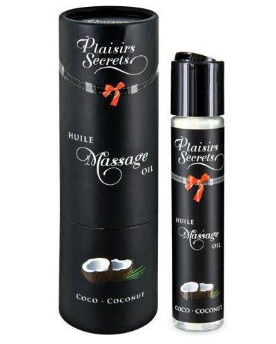 Массажное масло с ароматом кокоса Huile de Massage Gourmande Coco - 59 мл. - Plaisir Secret - купить с доставкой в Ярославле