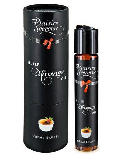 Массажное масло с ароматом крем брюле Huile de Massage Gourmande Creme Brulée - 59 мл. - Plaisir Secret - купить с доставкой в Ярославле